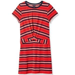 Tommy Hilfiger Girl's Short Sleeve Striped Dress ~ Red ~ Size XL(16) ~ NEW!
